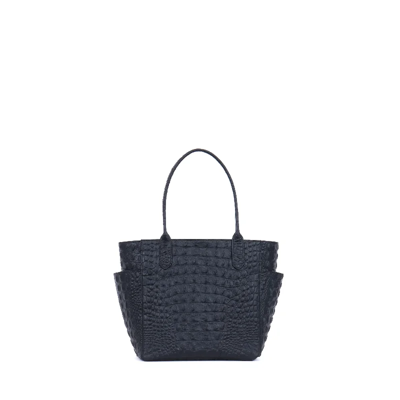 SMALL POCKET TOTE MATTE BLACK CROC