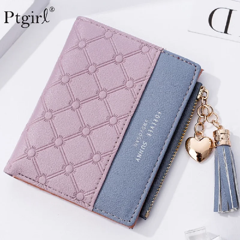 Tassel Leather Wallet Women Small Luxury Brand Famous Mini Women Wallets Ptgirl  Lovely Purse Female Small Wallet for Women Bag