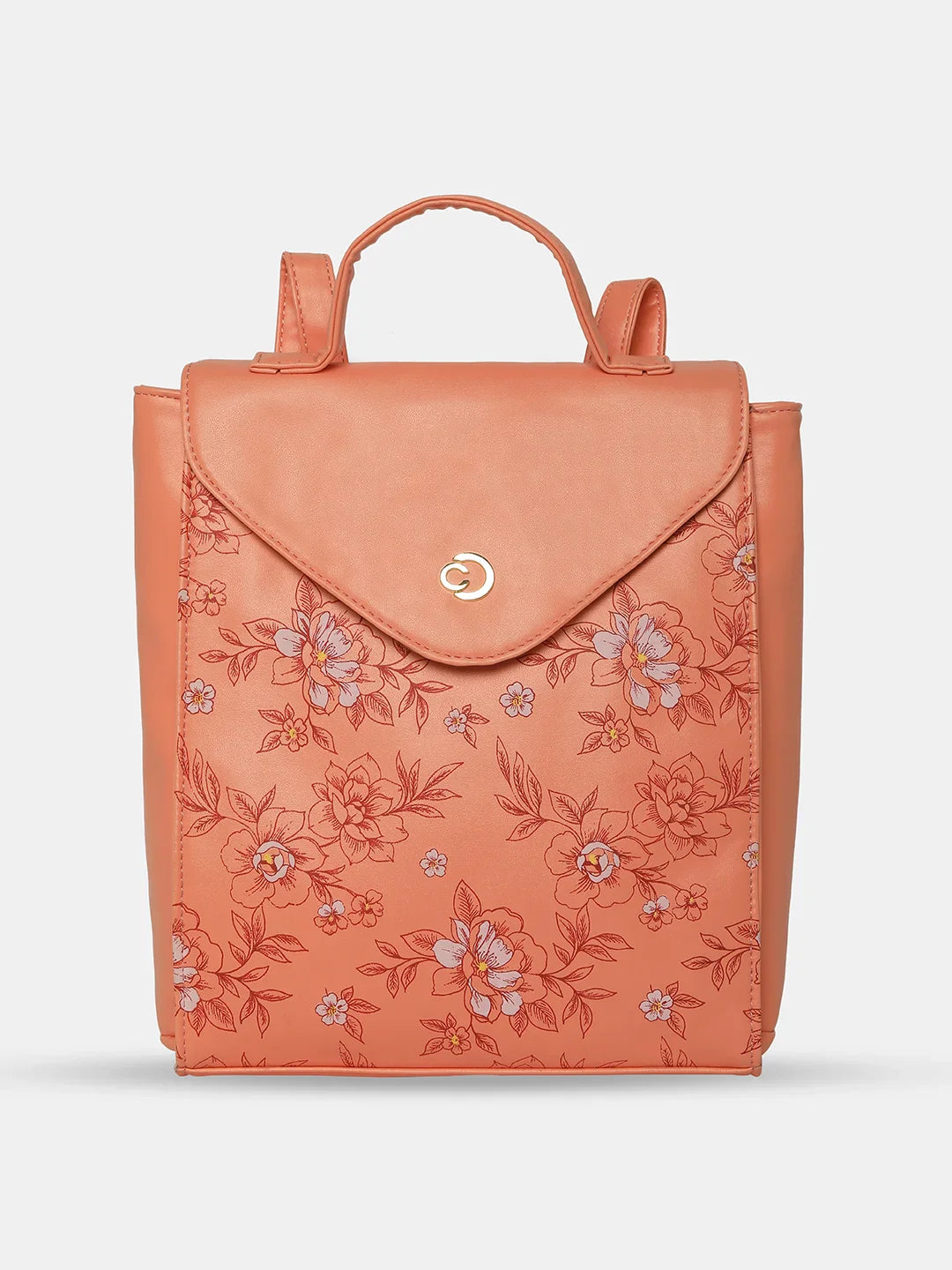 Caprese Snow Backpack Medium Printed Women'S Bag Coral