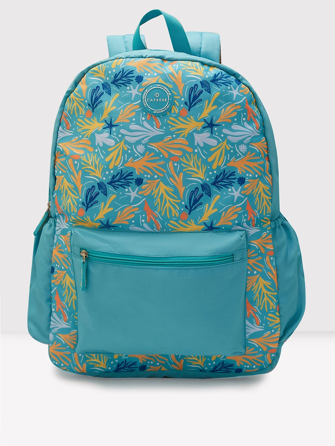 Caprese Xenia Laptop Backpack X Large Printed Turquoise