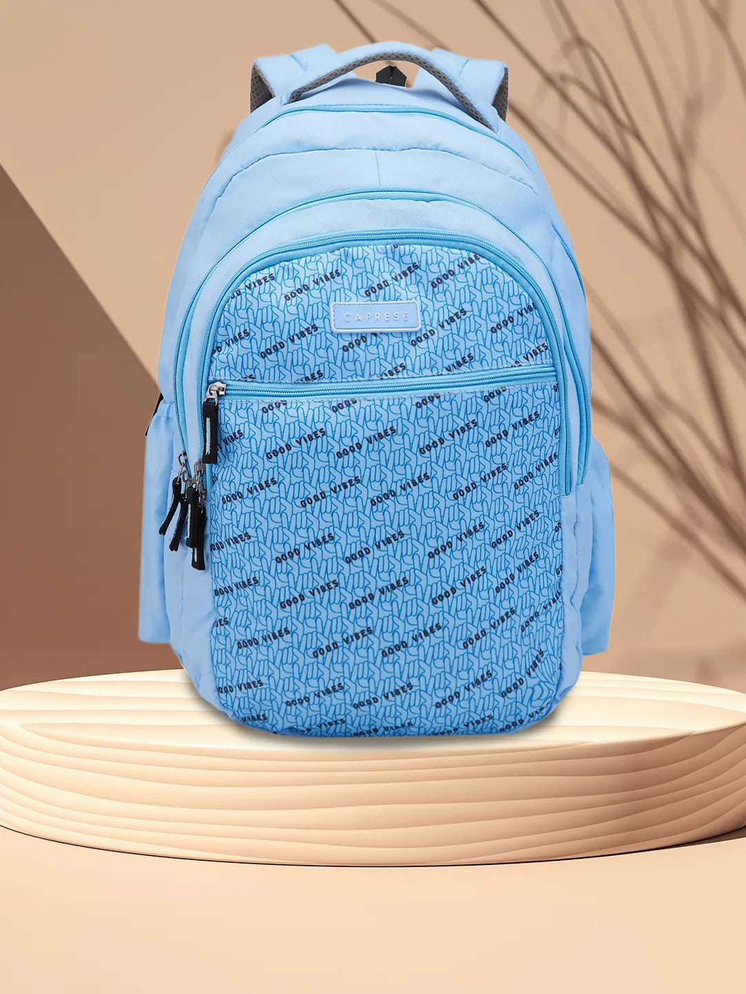 Caprese Zoe School Backpack Large Light Blue